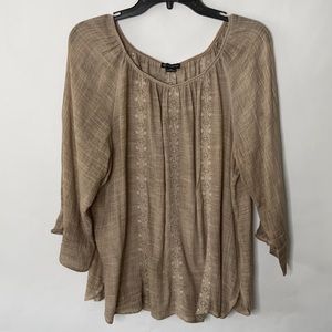 New Directions Long Sleeve Boho Shirt